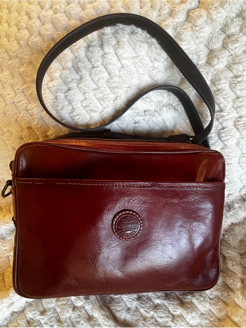 IPonti rich chestnut bag with adjustable shoulder strap/Crossbody vintage